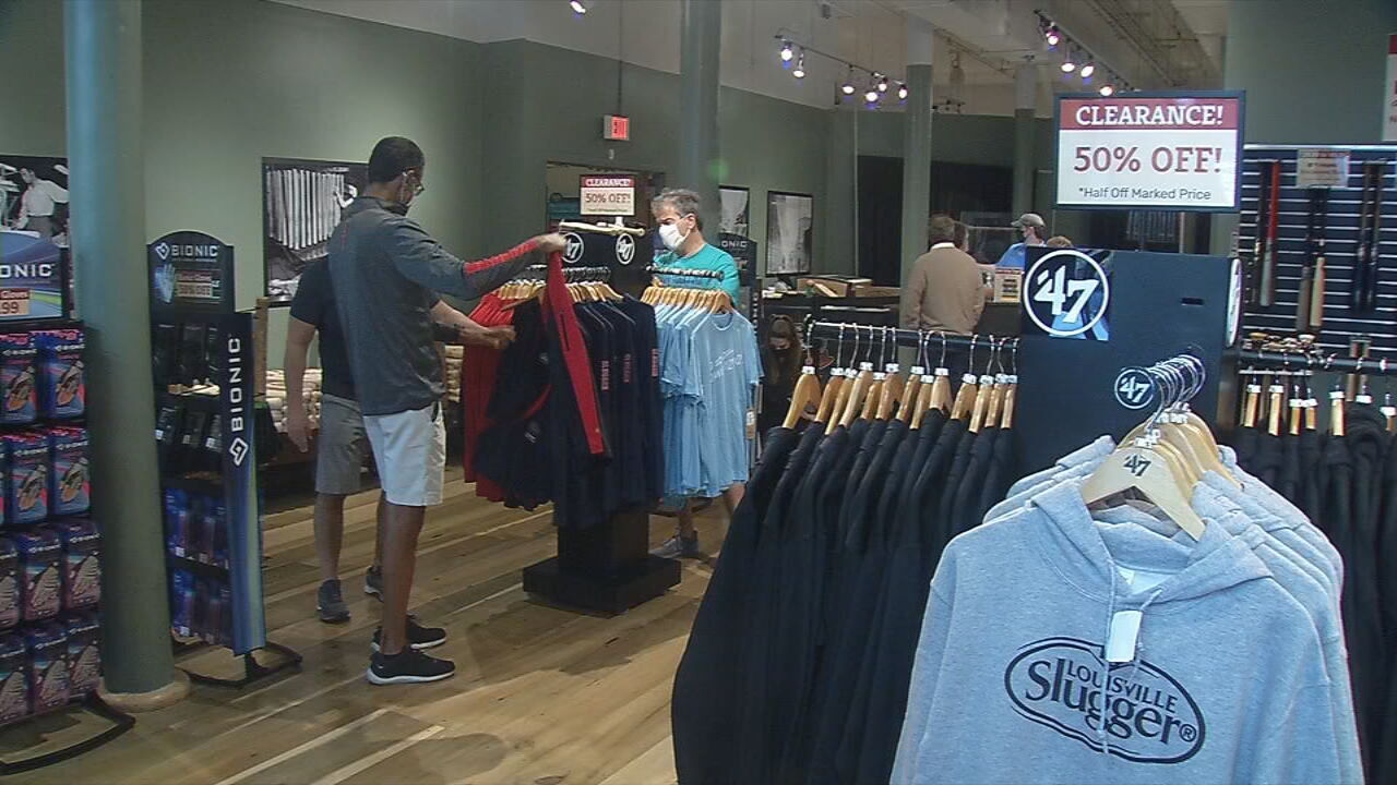 Inside the Louisville Slugger Museum & Factory's downtown Louisville outlet store